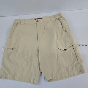 Simms Fishing Products Men’s Cargo Shorts Tan Nylon Blend Outdoor Utility L 5978